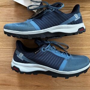 Salomon Womens Navy and Light Blue Athletic Shoes NWT Outbound Prism GTX